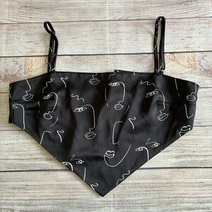 Forever 21 Satin Sling Asymmetric Black Tank Small